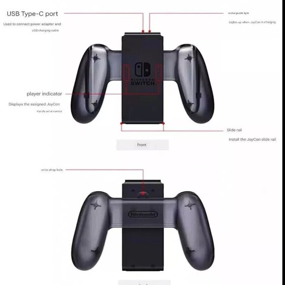 🎮 Nintendo 🎮 Charging Grip Stand for Joy-Con Nintendo Switch - Gray - Picture 3 of 15